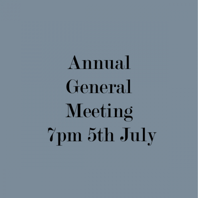 Annual General Meeting 7pm 5th July