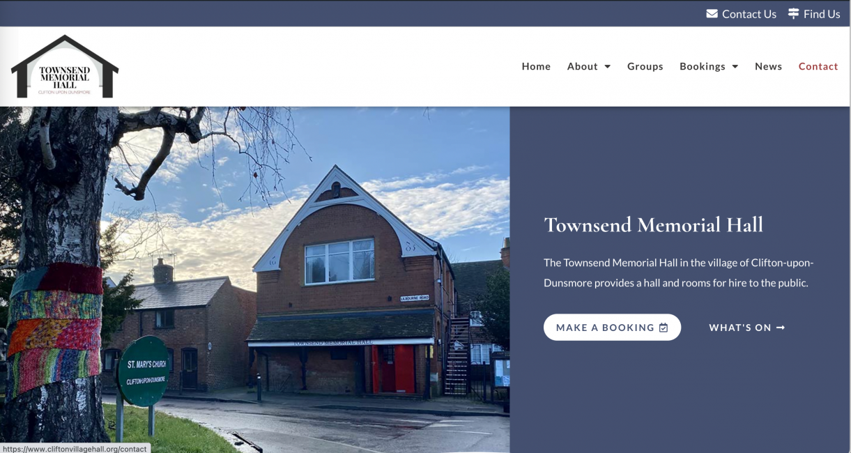 new village hall website